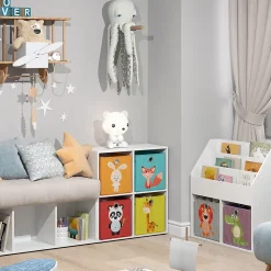 Vicco Meuble de rangement cube Blanc 72.6x72cm