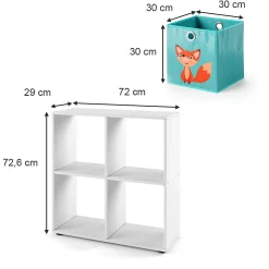 Vicco Meuble de rangement cube Blanc 72.6x72cm