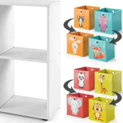 Vicco Meuble de rangement cube Blanc 72.6x72cm