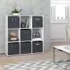 Vicco Meuble de rangement cube Blanc 104x108cm avec 6 boîtes pliantes