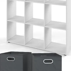 Vicco Meuble de rangement cube Blanc 104x108cm avec 6 boîtes pliantes