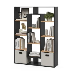Vicco Meuble de rangement cube Anthracite/chêne doré 107.2x143cm