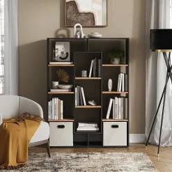 Vicco Meuble de rangement cube Anthracite/chêne doré 107.2x143cm