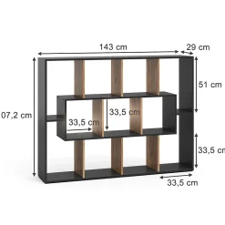 Vicco Meuble de rangement cube Anthracite/chêne doré 107.2x143cm