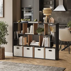 Vicco Meuble de rangement cube Anthracite/chêne doré 107.2x143cm