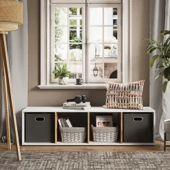 Vicco Meuble de rangement cube Chêne blanc/force de lor 36.8x144.9cm