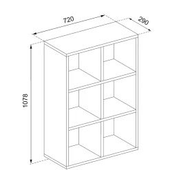Vicco Meuble de rangement cube Blanc 72x107.8cm