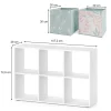 Vicco Meuble de rangement cube Blanc 72x107.8cm avec 4 boxes pliants opt.2