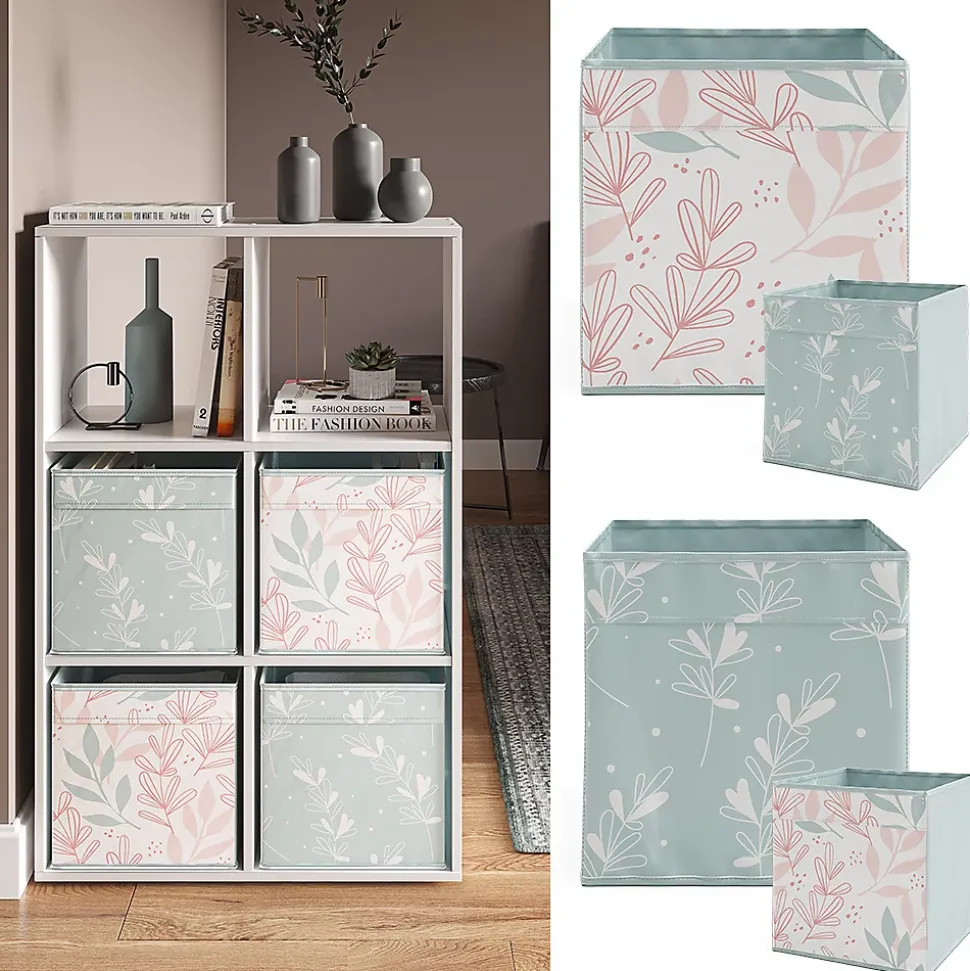 Vicco Meuble de rangement cube Blanc 72x107.8cm avec 4 boxes pliants opt.2