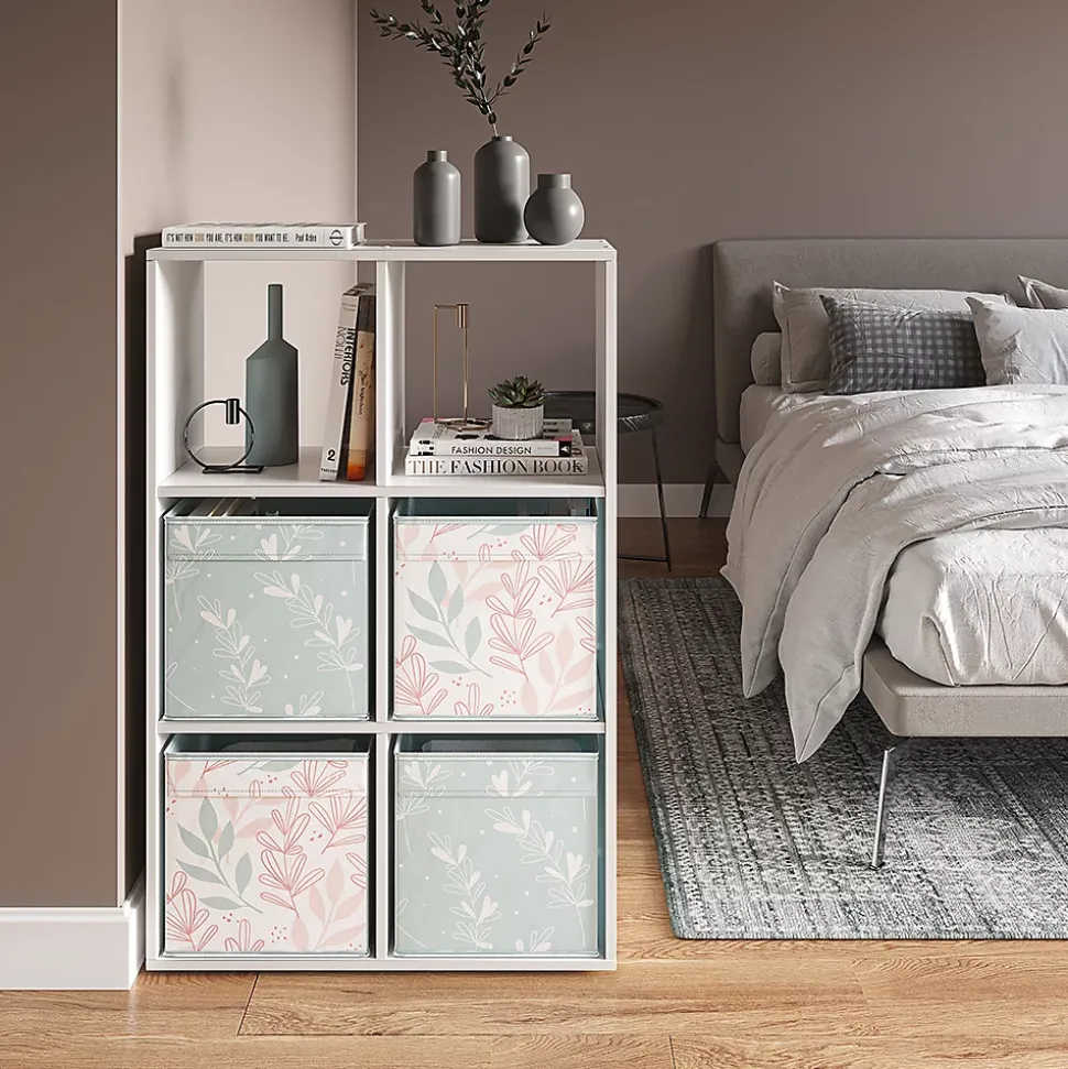 Vicco Meuble de rangement cube Blanc 72x107.8cm avec 4 boxes pliants opt.2