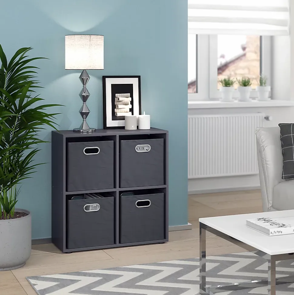 Vicco Meuble de rangement cube Gris 72x72.6cm