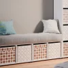 Vicco Meuble de rangement Blanc 142.5x36.2cm avec 2 boxes pliants opt.1