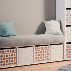 Vicco Meuble de rangement Blanc 142.5x36.2cm avec 2 boxes pliants opt.1