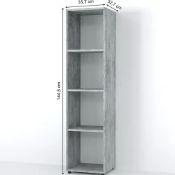 Vicco Meuble de rangement cube Gris 142.5x36.2cm