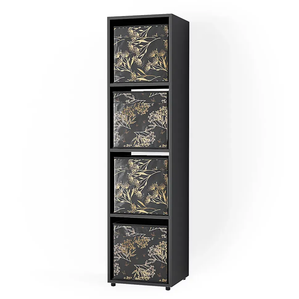 Vicco Meuble de rangement Noir 142.5x36.2cm avec 2 boxes pliants opt.1
