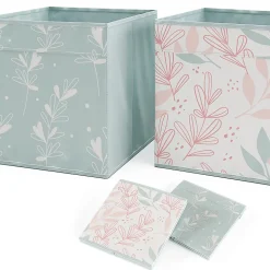 Vicco Meuble de rangement cube Blanc 72.6x72cm avec 4 boîtes pliantes opt.1