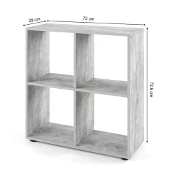 Vicco Meuble de rangement cube Béton 72.6x72cm