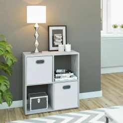 Vicco Meuble de rangement cube Béton 72.6x72cm