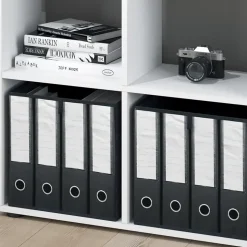 Vicco Meuble de rangement cube Blanc 72.6x72cm avec 2 boxes pliants