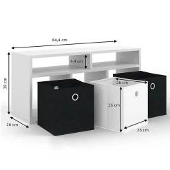 Vicco Meuble de rangement cube Blanc 84.4x39cm