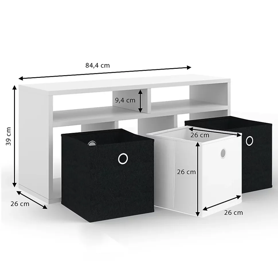 Vicco Meuble de rangement cube Blanc 84.4x39cm