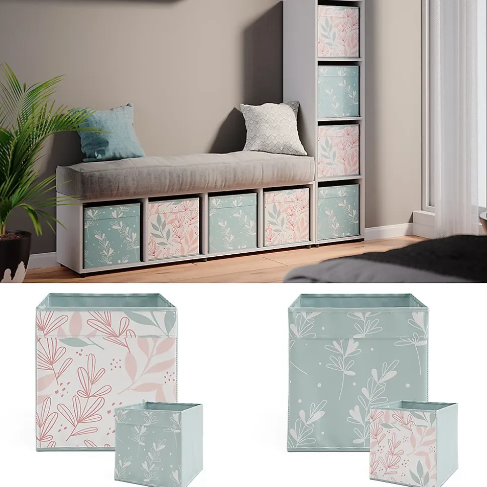 Vicco Meuble de rangement Blanc 142.5x36.2cm avec 2 boxes pliants opt.2