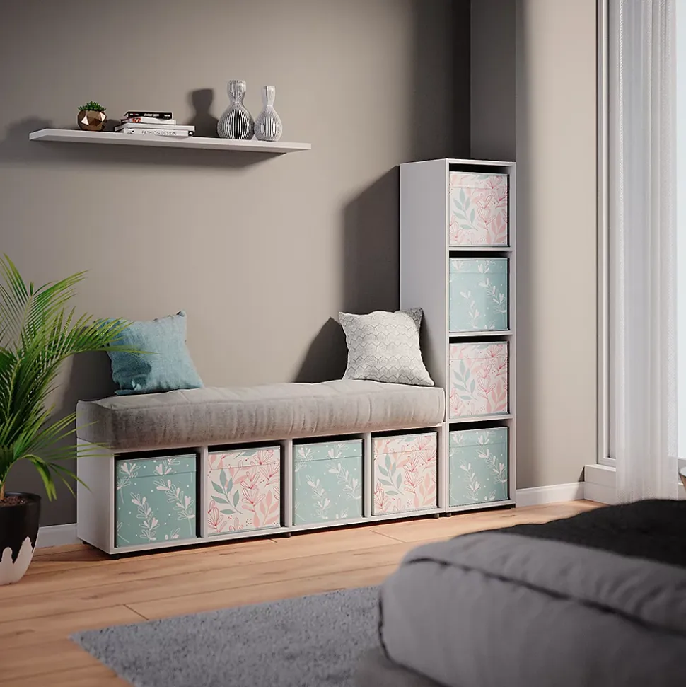Vicco Meuble de rangement Blanc 142.5x36.2cm avec 2 boxes pliants opt.2