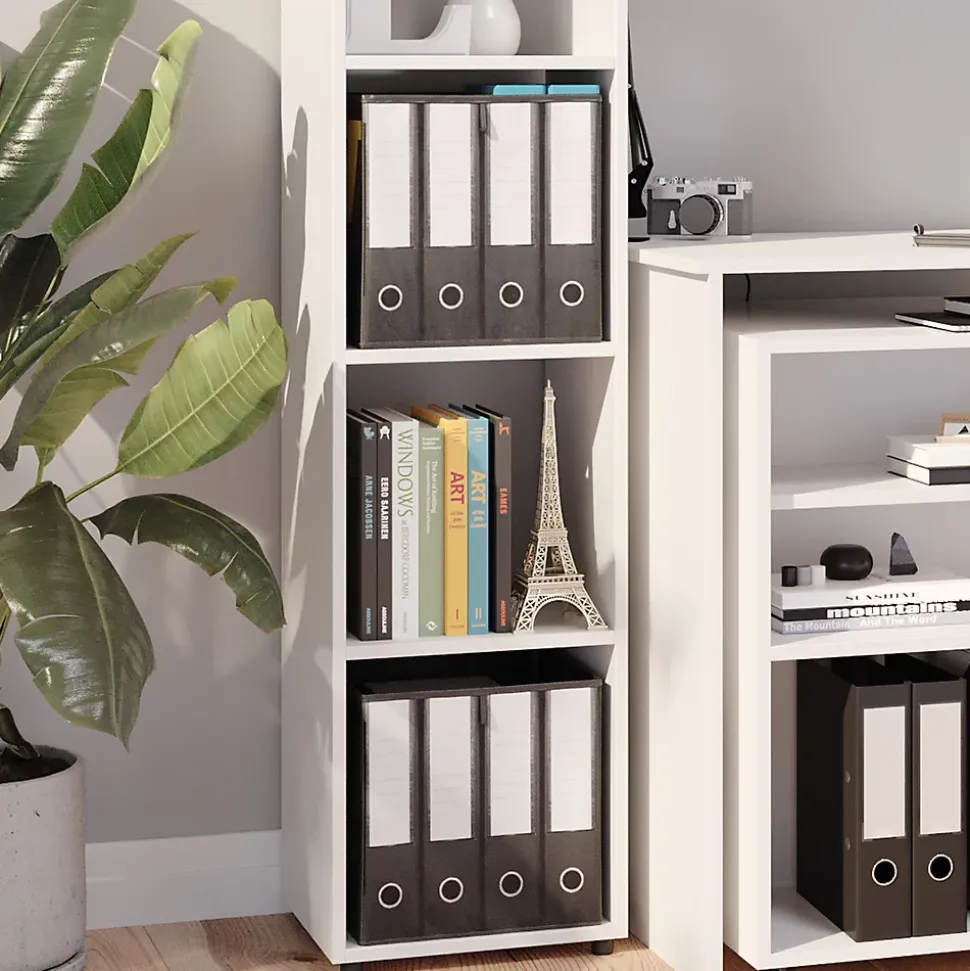 Vicco Meuble de rangement Blanc 142.5x36.2cm avec 2 boxes pliants opt.3
