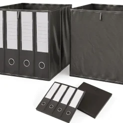 Vicco Meuble de rangement Blanc 142.5x36.2cm avec 2 boxes pliants opt.3