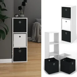 Vicco Meuble de rangement cube Blanc 28.4x82.8cm