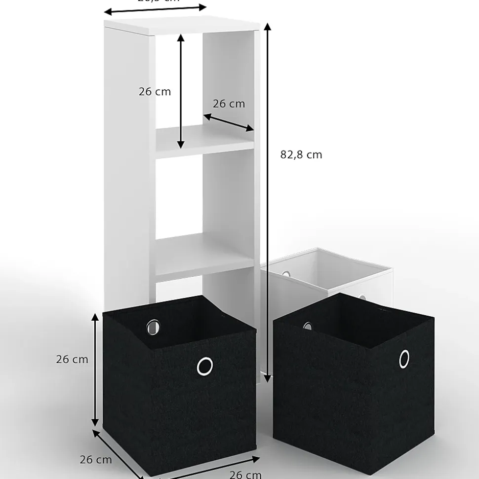 Vicco Meuble de rangement cube Blanc 28.4x82.8cm