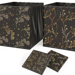 Vicco Meuble de rangement Noir 142.5x36.2cm avec 2 boxes pliants opt.2