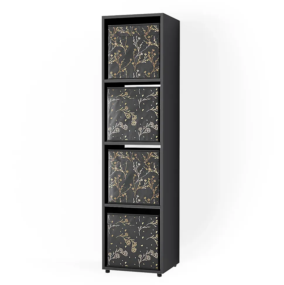 Vicco Meuble de rangement Noir 142.5x36.2cm avec 2 boxes pliants opt.2