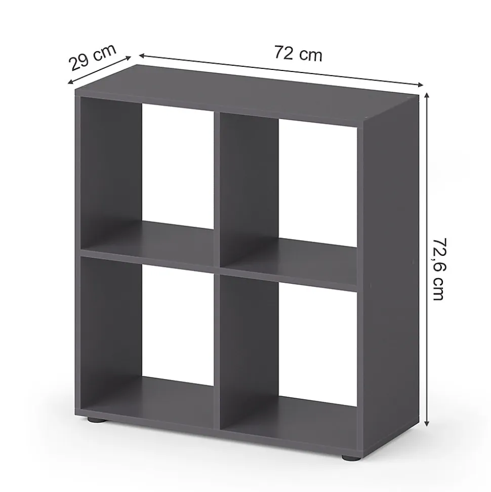 Vicco Meuble de rangement cube Gris 72.6x72cm