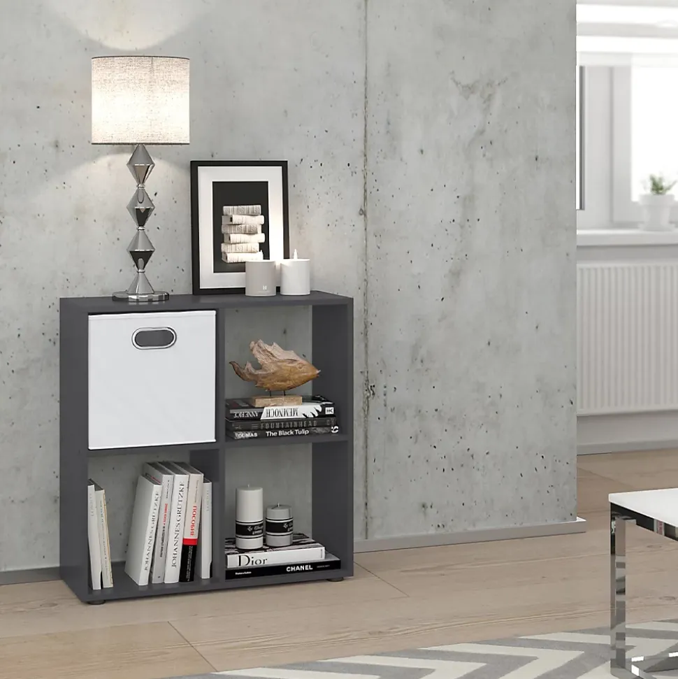 Vicco Meuble de rangement cube Gris 72.6x72cm