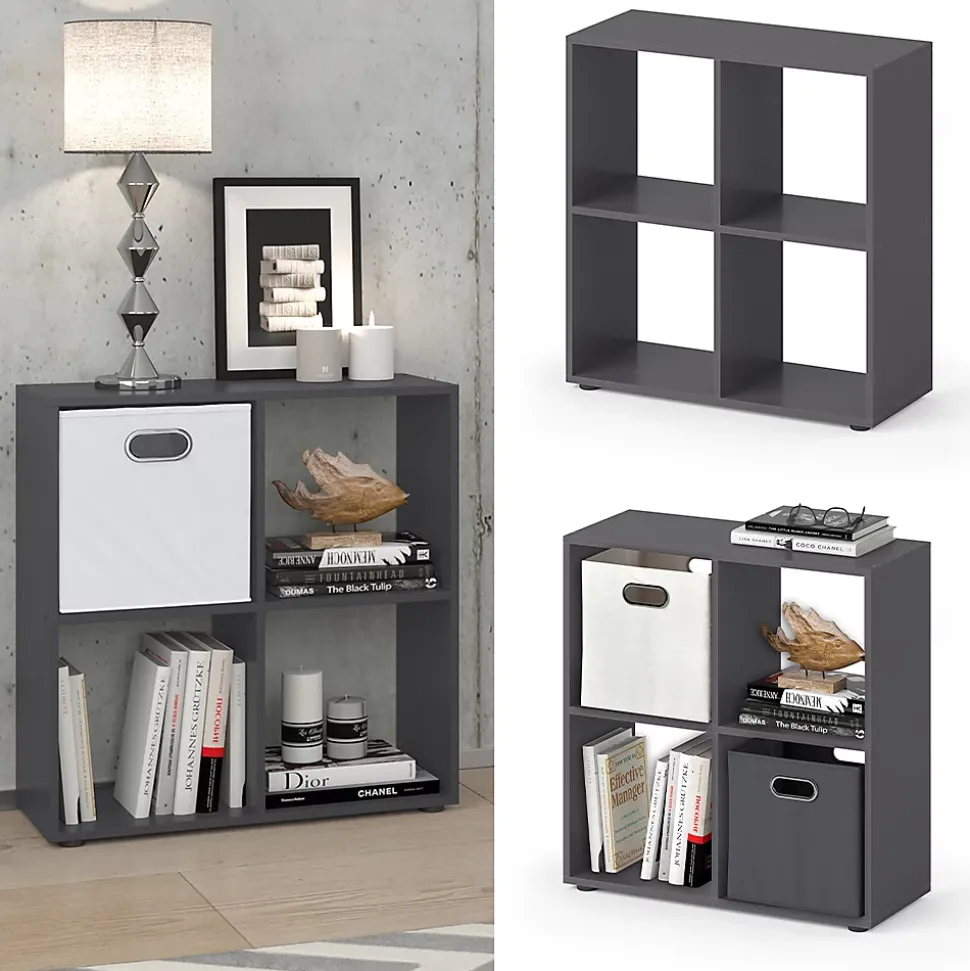 Vicco Meuble de rangement cube Gris 72.6x72cm