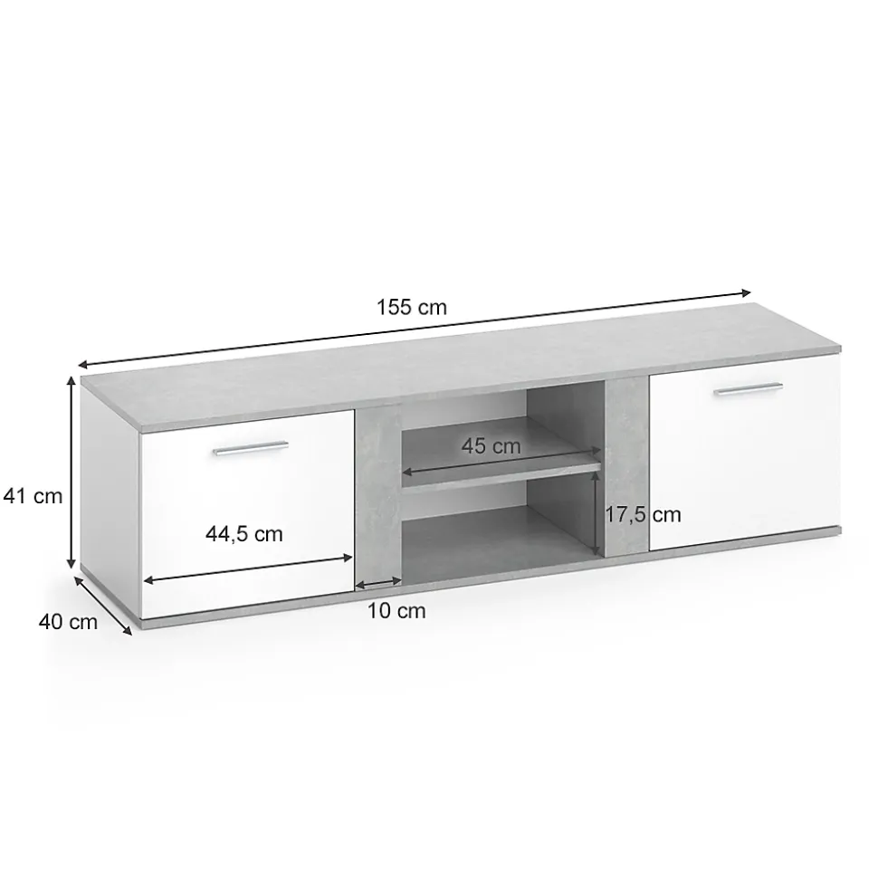 Vicco Meuble tv Béton 155x41cm