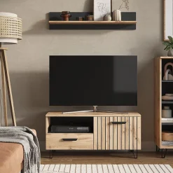 Vicco Meuble tv Marron 100.2x48.5cm avec tiroir et porte