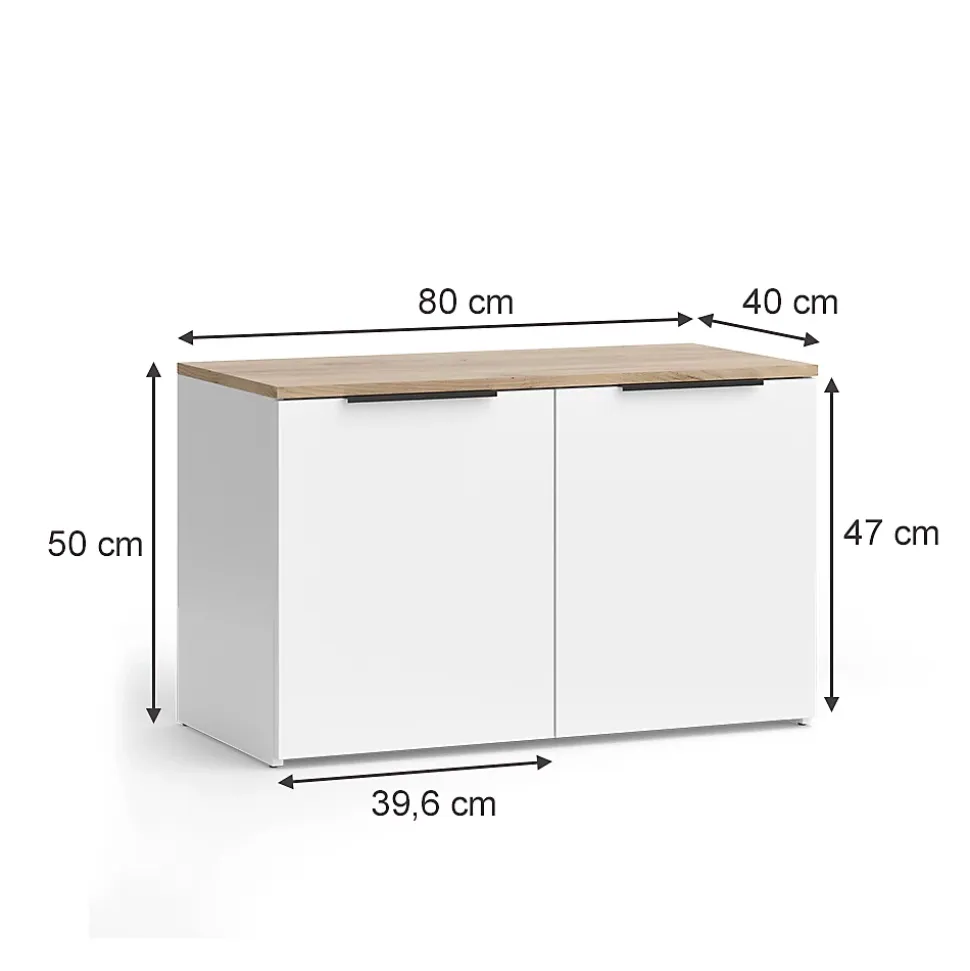 Vicco Meuble-paroi Blanc/Sonoma 2 pièces