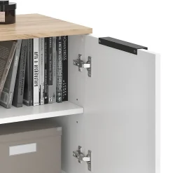 Vicco Meuble-paroi Blanc/Sonoma 2 pièces
