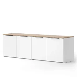 Vicco Meuble-paroi Blanc/Sonoma 2 pièces