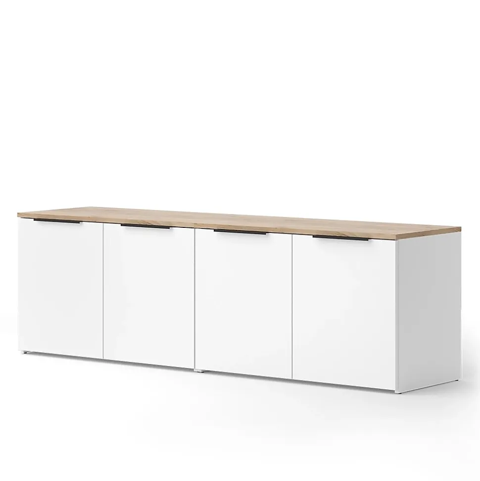 Vicco Meuble-paroi Blanc/Sonoma 2 pièces
