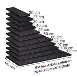 Vicco Plan de travail cuisine Anthracite 60cm