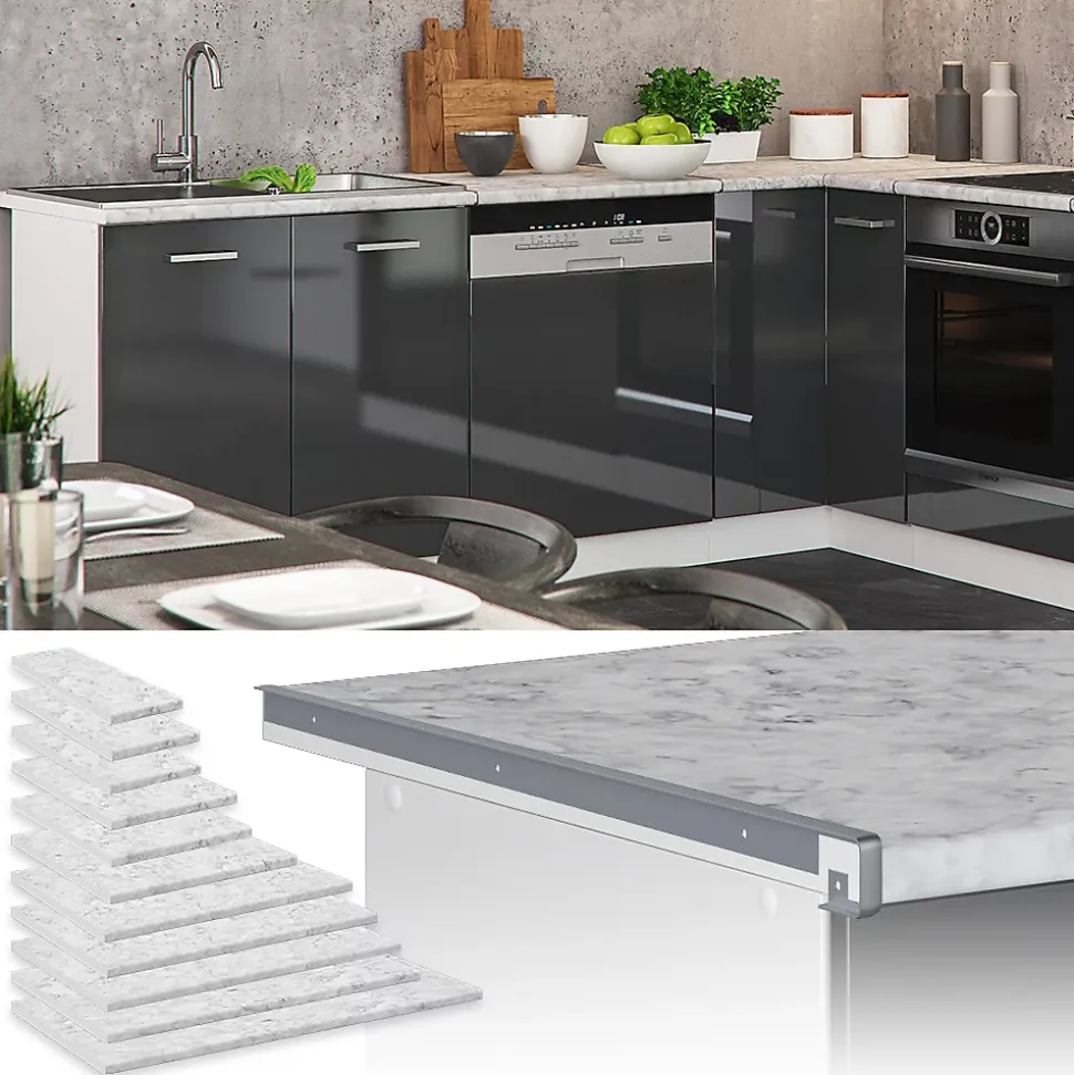Vicco Plan de travail cuisine blanc/marbre 40cm
