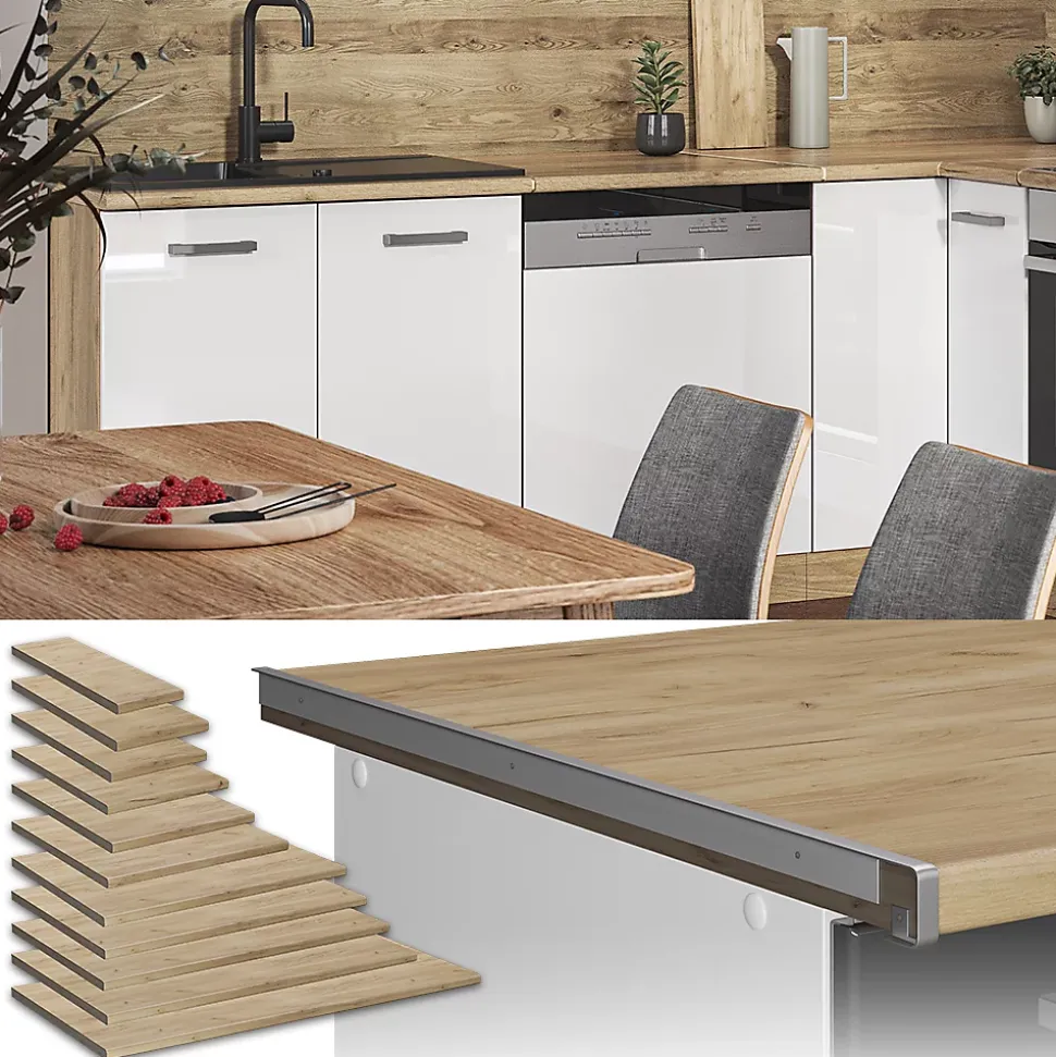 Vicco Plan de travail cuisine Chêne de force doré 97cm