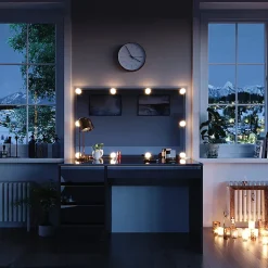 Vicco set de maquillage noir/or 55cm avec éclairage LED