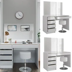 Vicco Set de maquillage Blanc/Or 55cm avec tabouret