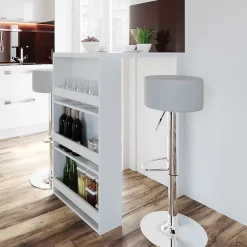 Vicco Set de table de bar Blanc 57x80cm avec 2 tabourets de bar