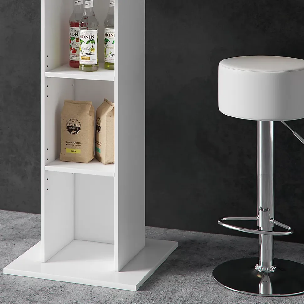 Vicco Set de table de bar Blanc 70x70cm avec 2 tabourets de bar