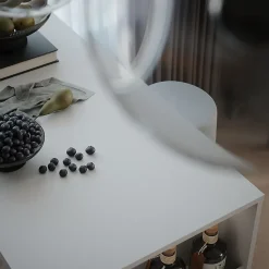 Vicco Set de table de bar Blanc 57x117cm avec 2 tabourets de bar